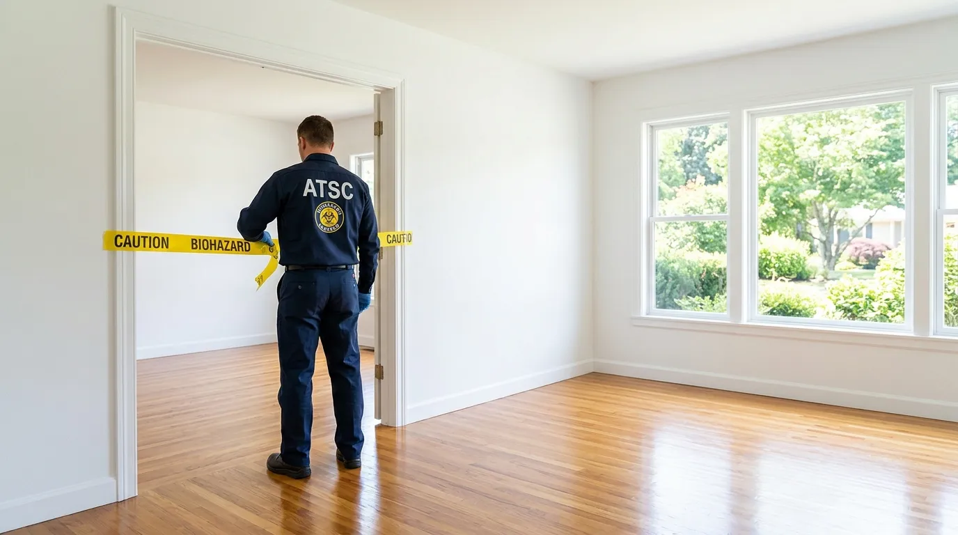 Certified biohazard cleanup crew performing Decomposition Cleanup in Waite Park